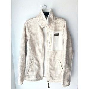 Women Sz Small LL Bean Mountain Classic Windproof Full Zip Cream Fleece Jacket